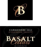 Basalt Cellars Carmenere 2012 Front Label