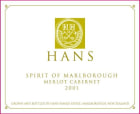 Hans Herzog Estate Spirit of Marlborough Merlot Cabernet Sauvignon 2001 Front Label