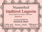 Heinrich Mayr Sudtirol Alto Adige Riserva Lagrein 2006 Front Label