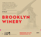 Brooklyn Winery Syrah 2011 Front Label