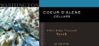 Coeur D'Alene Cellars Alder Ridge Vineyard Syrah 2006 Front Label