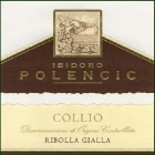 Polencic Isidoro Collio Ribolla Gialla 2013 Front Label