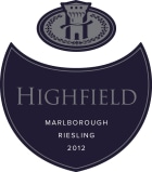 Highfield Marlborough Riesling 2012 Front Label