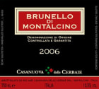 Casanuova delle Cerbaie Brunello di Montalcino 2006 Front Label