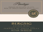 Bergsig Pinotage 2010 Front Label