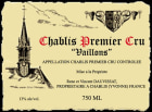 Vincent Dauvissat Chablis Vaillons Premier Cru 2012 Front Label