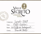 Valle Secreto First Edition Syrah 2009 Front Label