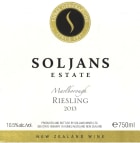 Soljans Estate Winery Riesling 2013 Front Label