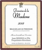 Domaine de la Madone Beaujolais Le Perreon 2013 Front Label