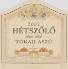 Tokaj Hetszolo Aszu 3 Puttonyos 2002 Front Label