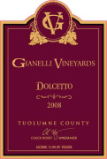 Gianelli Vineyards Dolcetto 2008 Front Label