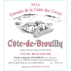 Nicole Chanrion Domaine de la Voute des Crozes Cote de Brouilly 2016 Front Label