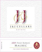 J & J Cellars Malbec 2009 Front Label