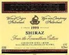 Zonnebloem Shiraz 1999 Front Label