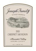 Joseph Family Vineyards Cabernet Sauvignon 2003 Front Label