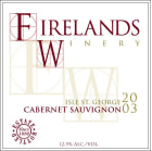 Firelands Cabernet Sauvignon 2003 Front Label