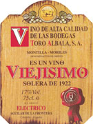 Toro Albala Viejisimo-Solera 1922 Front Label