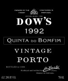 Dow's Quinta do Bomfim Vintage Porto 1992 Front Label