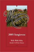 Morrison Lane Sangiovese 2005 Front Label