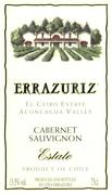 Errazuriz Cabernet Sauvignon 1998 Front Label