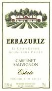 Errazuriz Cabernet Sauvignon 1998 Front Label