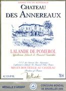 Chateau des Annereaux  2000 Front Label