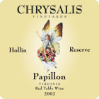 Chrysalis  Papillon Hollin Reserve 2002 Front Label