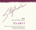 Stephen's Cellar & Vineyard Claret 2003 Front Label