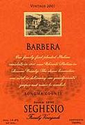 Seghesio Barbera 2001 Front Label