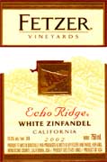 Fetzer White Zinfandel Echo Ridge 2002 Front Label