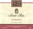 Santa Rita 120 Carmenere 2002 Front Label