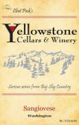 Yellowstone Cellars & Winery Sangiovese 2012 Front Label