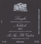 Cigliuti Langhe Nebbiolo 2011 Front Label