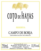 Bodegas Aragonesas Coto de Hayas Reserva 2010 Front Label