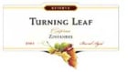 Turning Leaf Zinfandel 2001 Front Label