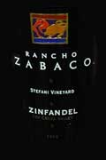 Rancho Zabaco Stefani Vineyard Zinfandel 2001 Front Label