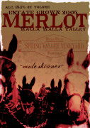 Spring Valley Mule Skinner Merlot 2005 Front Label