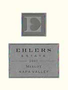 Ehlers Estate Merlot 2001 Front Label