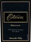 Estancia Meritage Red (375ML half-bottle) 2001 Front Label