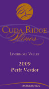 Cuda Ridge Wines Petit Verdot 2009  Front Label