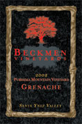 Beckmen Purisima Mountain Vineyard Grenache 2002 Front Label