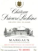 Chateau Prieure-Lichine  1996 Front Label