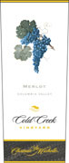 Chateau Ste. Michelle Cold Creek Vineyard Merlot 2002 Front Label