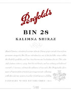 Penfolds Kalimna Bin 28 Shiraz 2002 Front Label