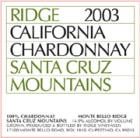 Ridge Santa Cruz Chardonnay 2003 Front Label