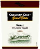 Columbia Crest Grand Estates Shiraz 2002 Front Label