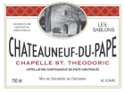 Chapelle St. Theodoric Chateauneuf-du-Pape Les Sablons 2011 Front Label