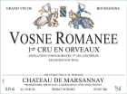 Chateau de Marsannay Vosne Romanee En Orveaux Premier Cru 2011 Front Label