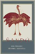 Nandu Malbec 2004 Front Label