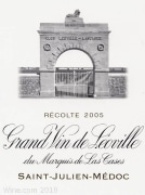 Chateau Leoville Las Cases  2005 Front Label